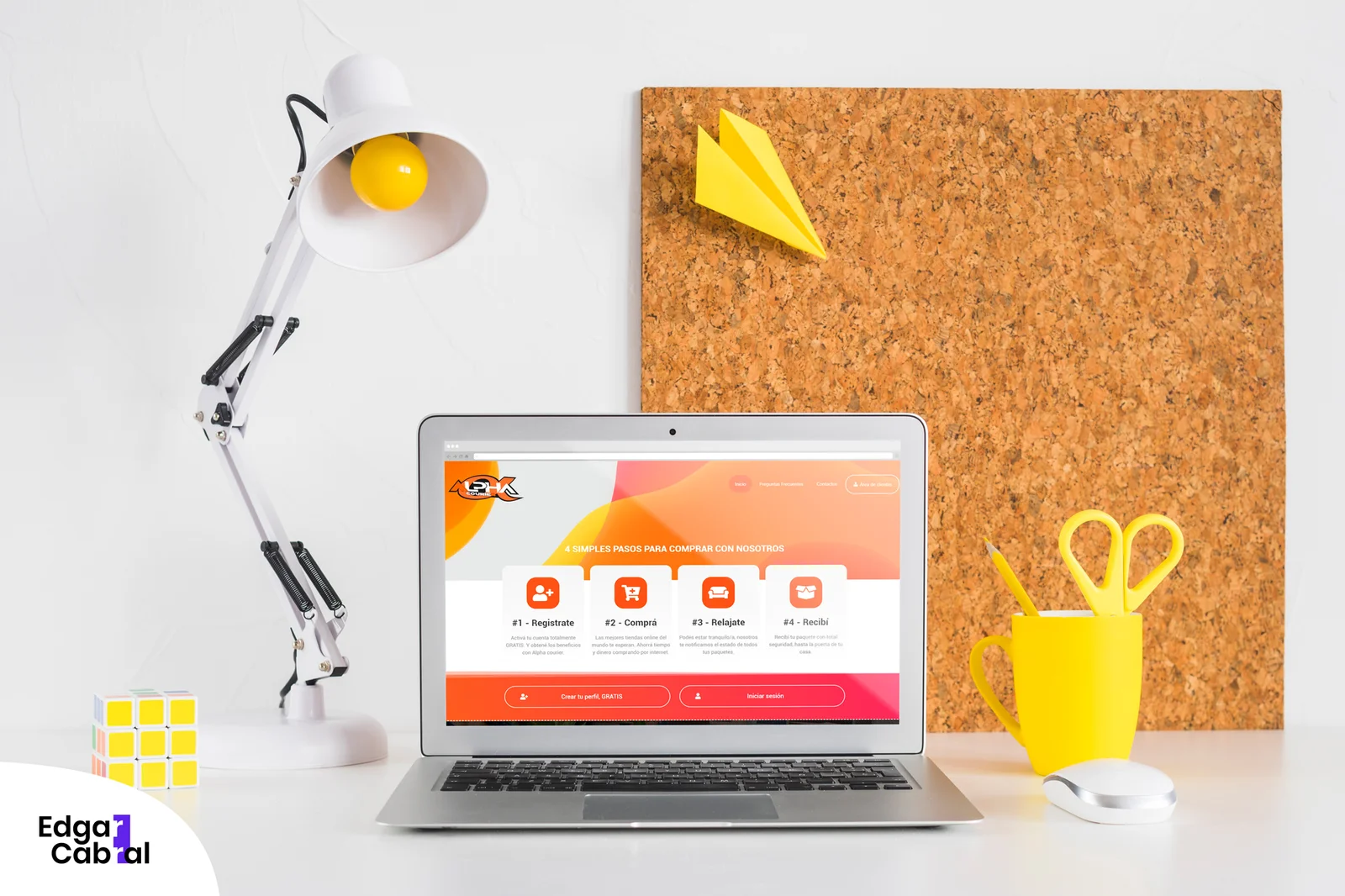 Sitio web de AlphaCourier con los pasos para comprar y recibir paquetes