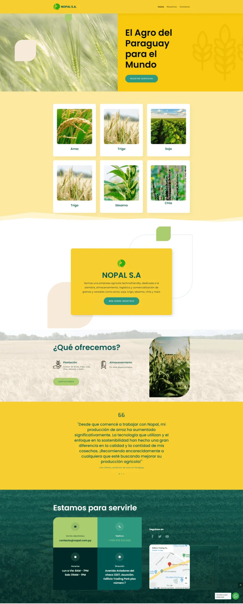 Captura completa del sitio web de NOPAL