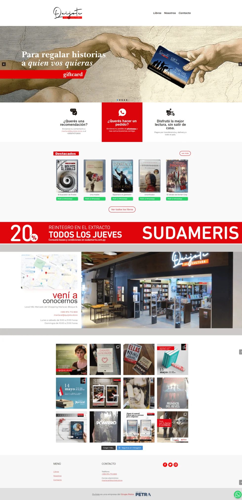 Captura completa del sitio web de Quijote