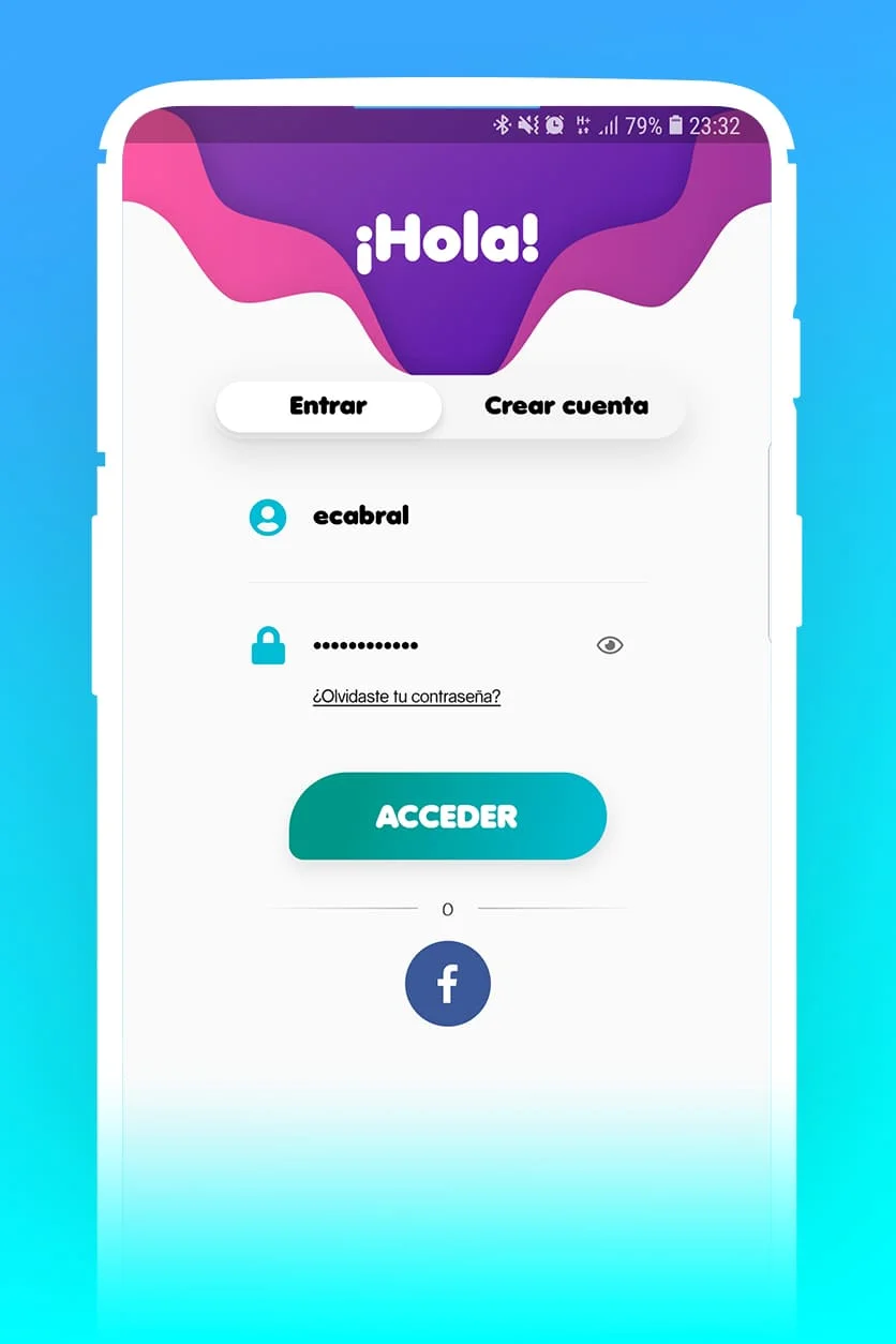 Pantalla de Redifícate para iniciar sesión o crear una cuenta