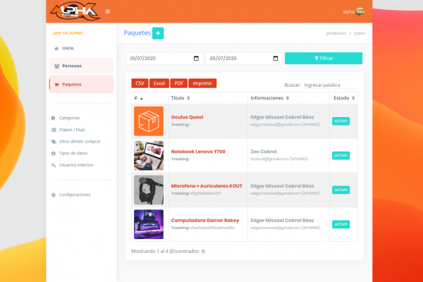 Proyecto Software para seguimiento y gestión de paquetes